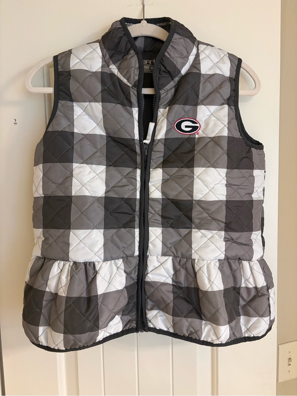 NWT Kids Quilted Georgia Bulldogs Gray Plaid Vest size XL